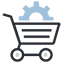 shopping cart gear icon